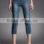 2016 New Elastic Slim Denim Latest Design Skinny Woman 3/4 Jeans denim pants dark blue wholesales