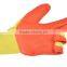 10guage yellow yarn orange latex coated gloves