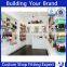Global chain brand wooden footwear display systems in retail store