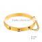 Fashion Gold Plated Crystal 316L Stainless Steel Cuff Chain Bracelet Gift