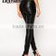 seam leggings with imitation leather for young ladies