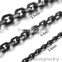4.3mm wide black tone stainless steel necklace rolo O cable chain