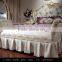 royal European French furniture antique white bedroom sets Bed Bedside table Wardrobe Dressing table Bench Commode Chair