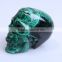factory bulk natural stone green malachite delicate carven craft crystal skull