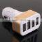 Mini 4 Port Car Charger Metal Alloy 5V 5.1A USB Charging Adapter For All Smart Phone