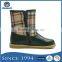 Fancy Kids Printed Grid Genuine Leather Zip Up Half Boots Size 31-36