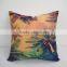 Throw decorative hotel pillows square plain patterned cushion cover scenery digital printing pillow case
