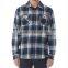 Cotton yarn dyed long sleeve mens plaid flannel shirt wholesale