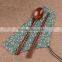 Cloth bag packing travel set wooden custom logo spoon set with chopstick
