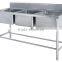 Restaurant Used Free-standing Heavy-duty Commercial Stainless Steel Kitchen Sink GR-300B