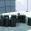 Contemporary Black "S" Shaped Coffee Table w/ Glass Top