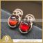 elegant ladies Garnet czech crystal earring orange color gemstone with 925 sterling silver