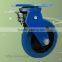 Soft Blue Rubber Wheel Industrial Locking Heavy Duty Caster