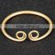 2016 Newest Fashion Jewelry Simple Style Gold Plated Brass Frosted Sun Wukong Hoops Cuff Bangle
