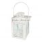 Simple white mini small hanging metal candle lantern for wedding deocr