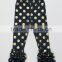 Fashion girl ruffle legging for 0-8 years old girl cheap price sports pants gold polka dot pattern