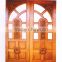 Engraving Solid Wood With Glass Double Door Real Thai Teak Wood Main Door Designs No.3