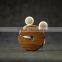 wooden earphone holder
