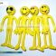 Custom plastic yellow man smiley bendable fidget stress relief toy,plastic smiley man toy,oem bendable fidget relief toy