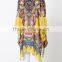 Ruffled Neck Short African Kitenge Dress Designs Women Kaftans Style Kurti hsk2200