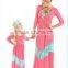Family matching clothing pink lace splice dress