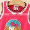 Summer Casual Small Girls Baby Skirt Cartoon Printing Fashion Dress Designs Pink children clothes