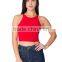 2015 new design fitness gym Apparel, plain solid color Cotton Spandex Sleeveless Crop Top custom for women wholesale