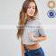 Womens pullover crop top short sleeve hoodies