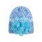 2017 hot sale knitted children's baby hat elastic baby hat chiffon flower hollow hat