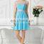 Wholesale Sweetheart Light Blue Beadings Chiffon Cap Sleeve Cocktail Dress CL7536-1