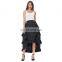 Belle Poque Retro Vintage Gothic Womens Costume Cotton Black High Low Skirt BP000222-1