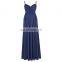 Kate Kasin Sexy Womens Comfortable Spaghetti Straps V-Neck Navy Maxi Maternity Dress KK000674-3