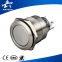 CE RoHS 19mm circle illuminated spdt latching stainless steel push button switch with symbol