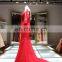 Red Mermaid Slim Girl Modern Fashionable Wedding Gown Floor-length With Sweep Train Wedding Dress 2016