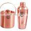 Stainless steel shaker set with gold copper plated.Boston shaker