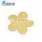 Golden Brass Flower Shaped Pendants Blank Stamping Tags