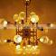 Wholesale Nordic Modern Home Decor Glass Lampshade Pendant Lights Gold Ceiling Lights Multi Heads Chandelier Lamp