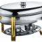 Hot Sale Stainless Steel Gold-plated Roll Top Buffet Chafer for Hotel