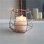 Home Decoration Gold Wire Metal Vacuum Plating And Glass Candle Holder