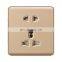 Type 86 Universal 5 pin Wall Socket 16A Flame retardant PC Panel Socketes and Switches Electrical Metal Frame