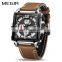 Megir 2061 Men Quartz Watches Luxury Chronograph Clock Men Leather Sport Army Military Wristwatch Quartz