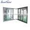 Australia AS2074 standard triple panel Aluminium Corner lift and slide doors for office