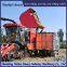 The harvester has been retrofitted with anti sinking half chain rail mud for stable and reliable leveling