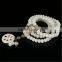 Tibetan Buddhism 108 White jade bodhi seed prayer bead mala necklace 6*8mm