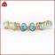 Natural square turquoise gemstone post stick stud