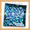 15-45cm Square Blue Color hand painted Mosaic Pattern glass decorative glass plate wall art