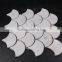 Carrara white fan shape mosaic tiles