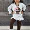 Hot Selling Baby Girls Apple Bib Dress Polka Ruffle Legging Back to School Boutique Outfits