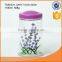 High quality glass storage jar with flower patterns