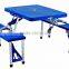 Outdoor Kids Portable Plastic Folding Suitcase Picnic Table Camping W/ 4 Seats